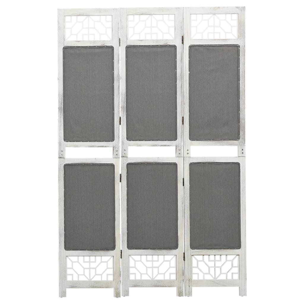 vidaXL Parawan 3-panelowy, szary, 105 x 165 cm, tkanina