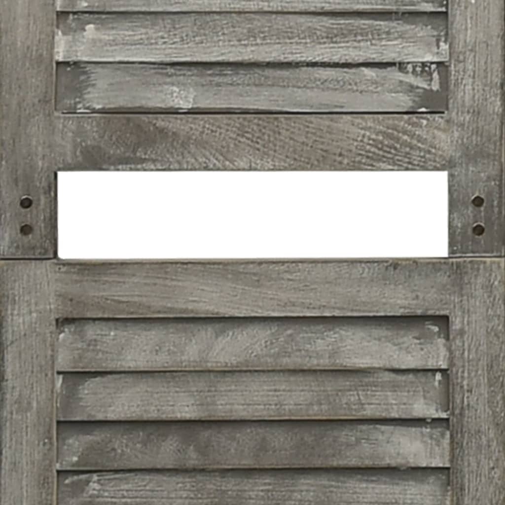 vidaXL Parawan 6-panelowy, szary, 214x166 cm, lite drewno