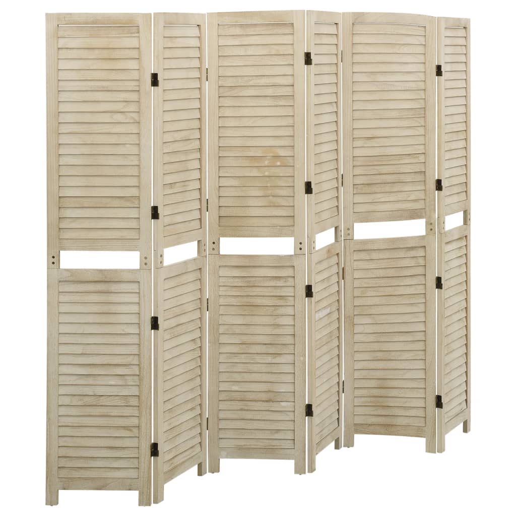 vidaXL Parawan pokojowy, 6-panelowy, 210x165 cm, drewno paulowni