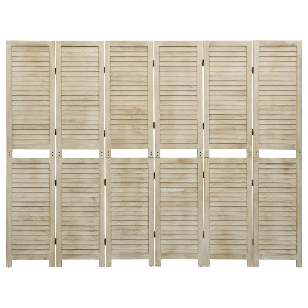 vidaXL Parawan pokojowy, 6-panelowy, 210x165 cm, drewno paulowni