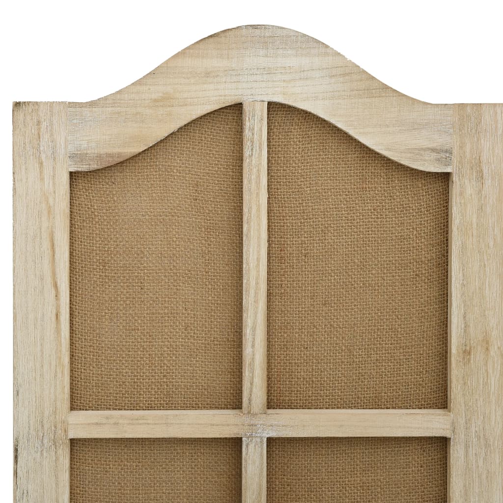vidaXL Parawan 6-panelowy, brązowy, 214x165 cm, tkanina