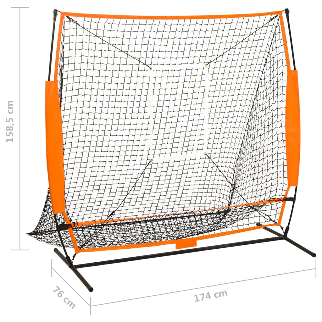 vidaXL Uniwersalny trenażer baseballowy, czarny, 174x76x158,5 cm