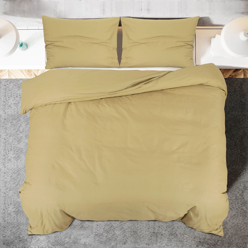 vidaXL Zestaw pościeli, kolor taupe, 240x220 cm, lekka mikrofibra