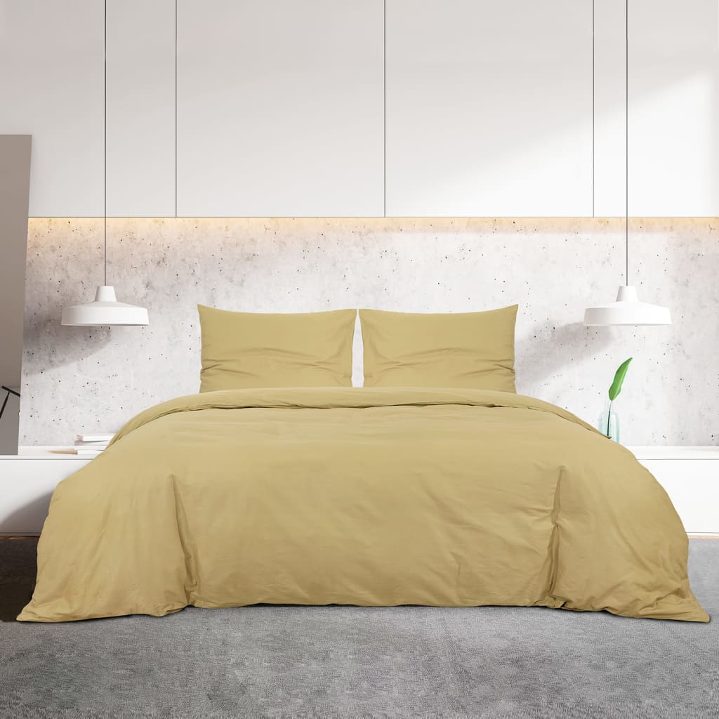vidaXL Zestaw pościeli, kolor taupe, 220x240 cm, lekka mikrofibra