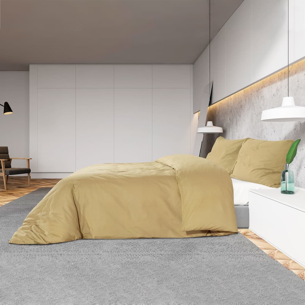 vidaXL Zestaw pościeli, kolor taupe, 135x200 cm, lekka mikrofibra