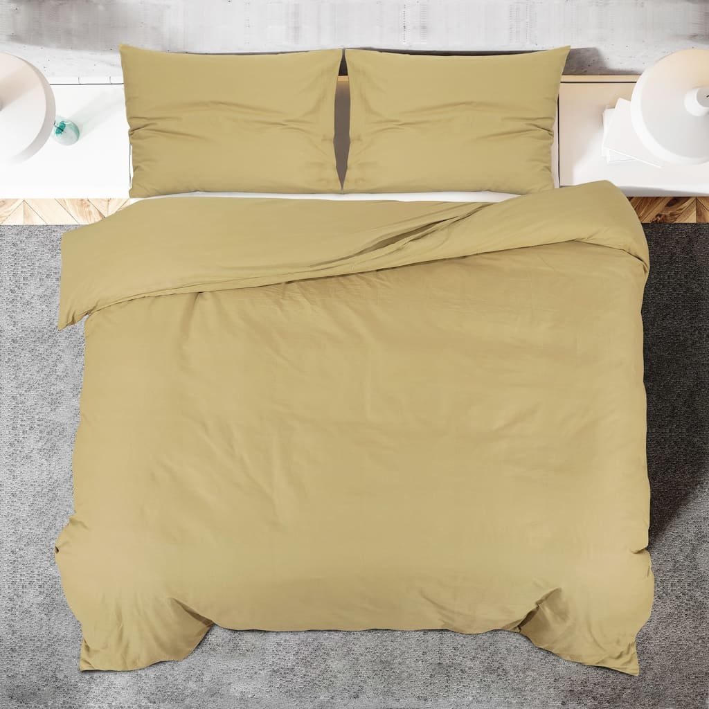 vidaXL Zestaw pościeli, kolor taupe, 135x200 cm, lekka mikrofibra
