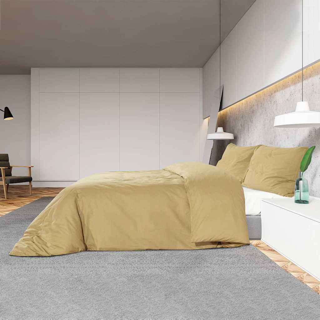 vidaXL Zestaw pościeli, kolor taupe, 200x200 cm, lekka mikrofibra