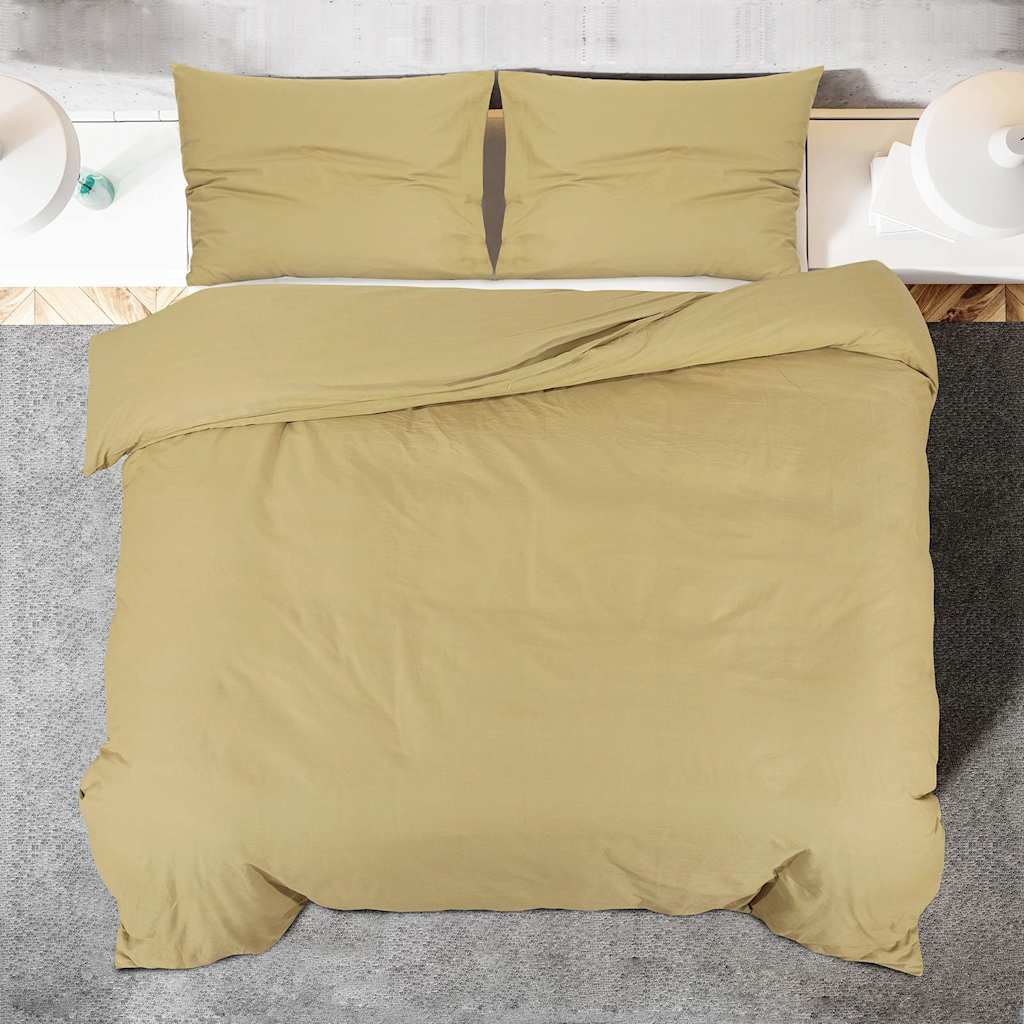 vidaXL Zestaw pościeli, kolor taupe, 200x200 cm, lekka mikrofibra
