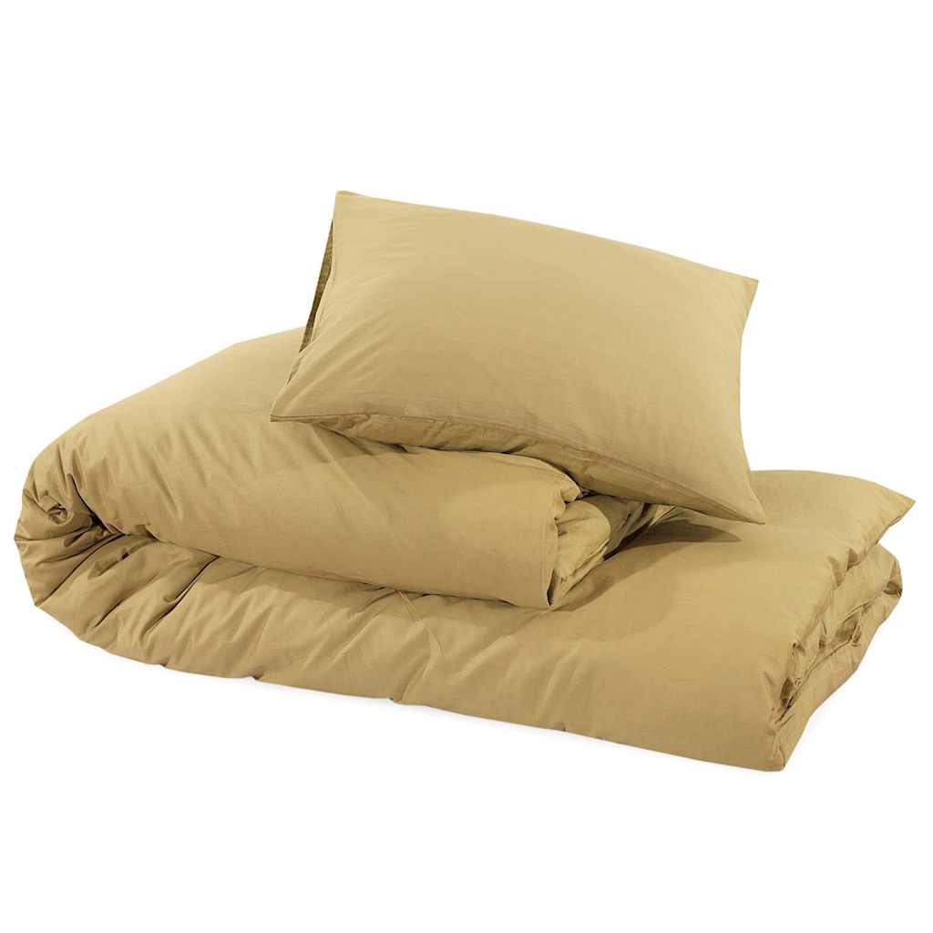 vidaXL Zestaw pościeli, kolor taupe, 200x200 cm, lekka mikrofibra