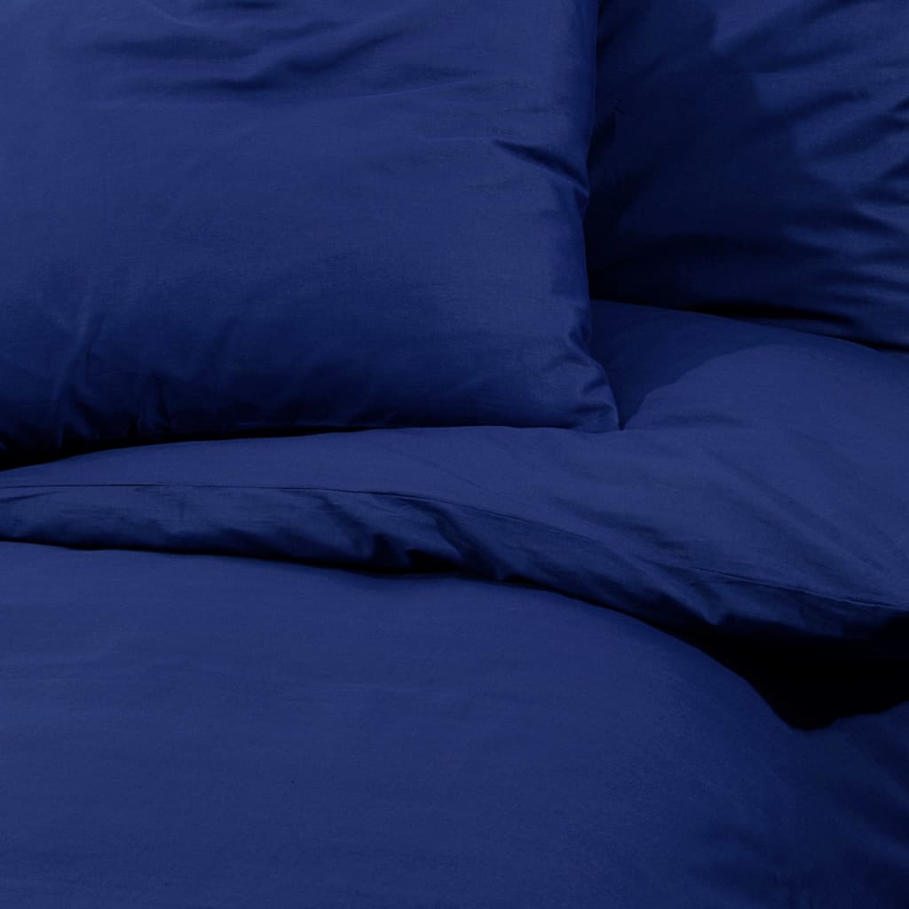 vidaXL Zestaw pościeli, granatowy, 240x220 cm, lekka mikrofibra
