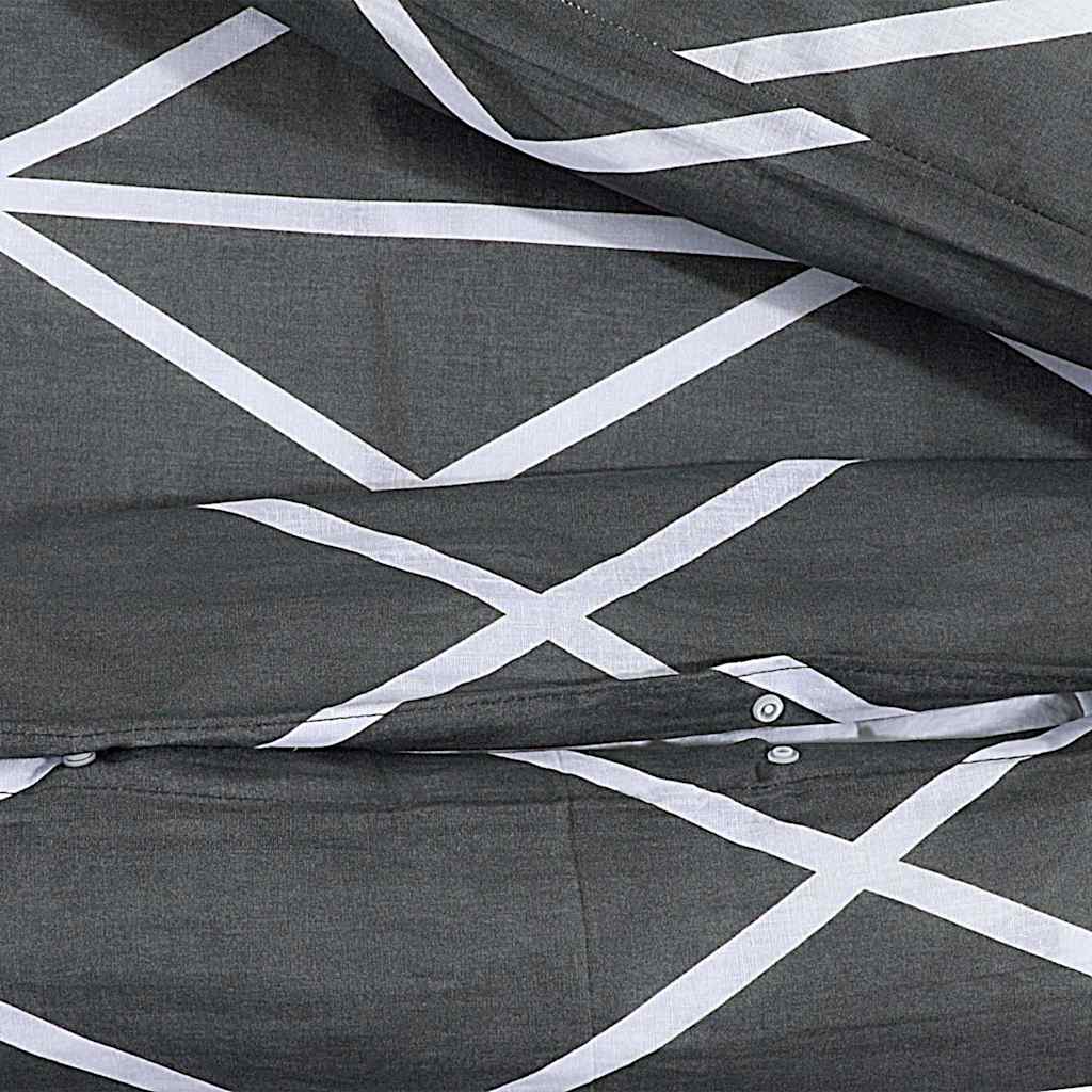 vidaXL Zestaw pościeli, szary, 140x200 cm, bawełna