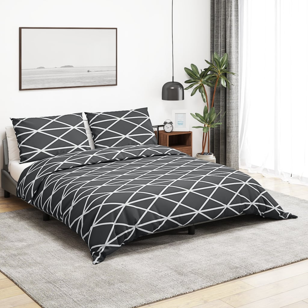 vidaXL Zestaw pościeli, szary, 240x220 cm, bawełna