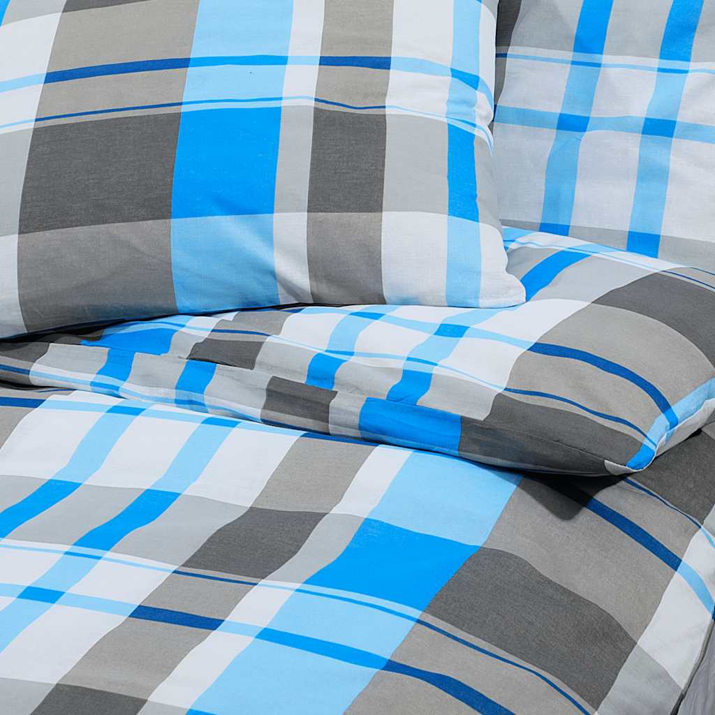 vidaXL Zestaw pościeli, niebiesko-szary, 260x240 cm, bawełna