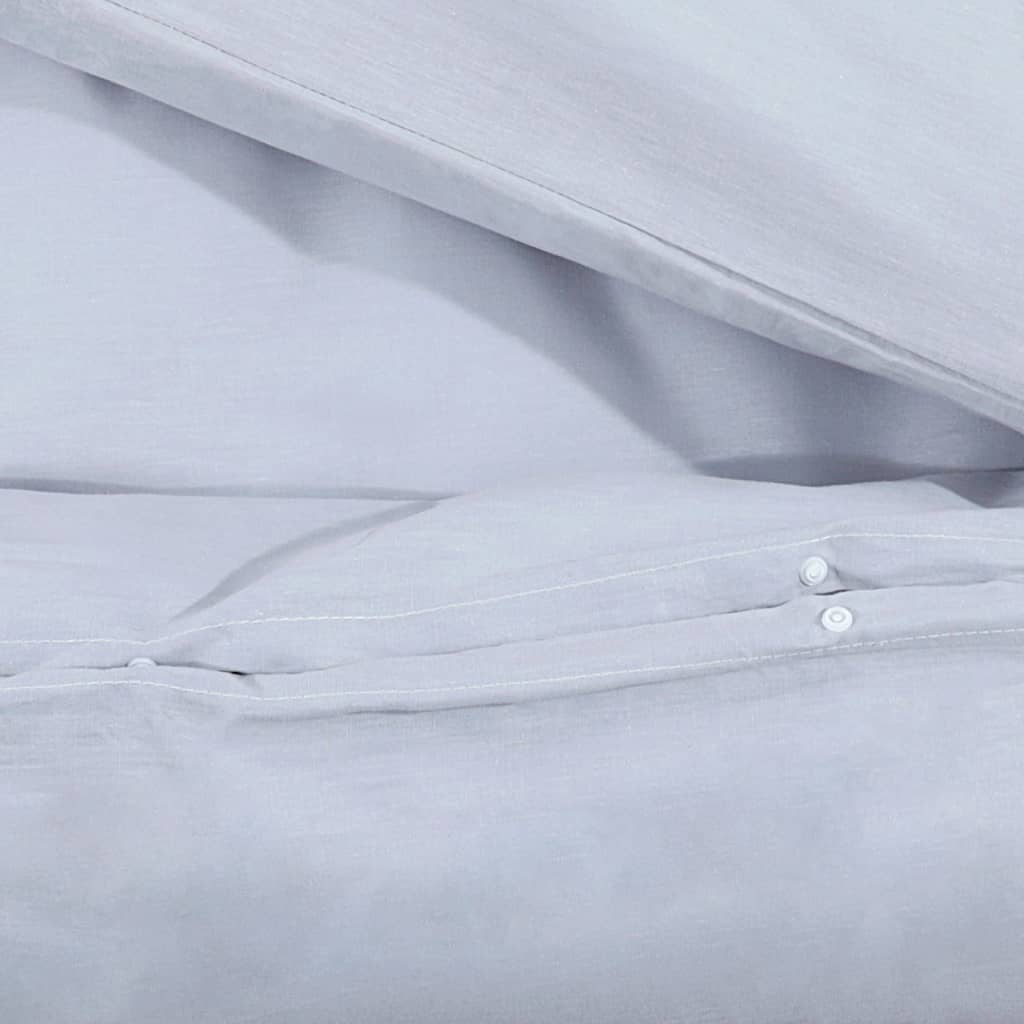 vidaXL Zestaw pościeli, szary, 135x200 cm, bawełna