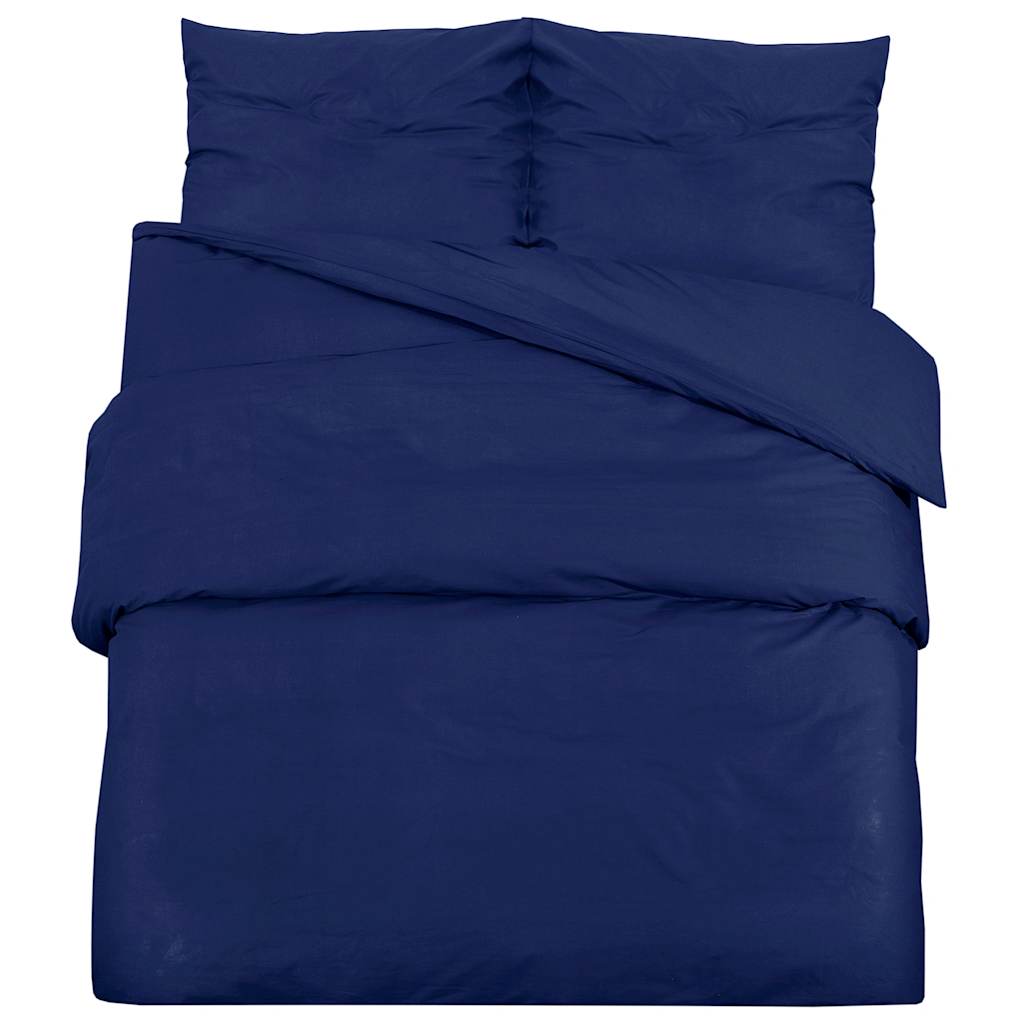 vidaXL Zestaw pościeli, granatowy, 240x220 cm, bawełna