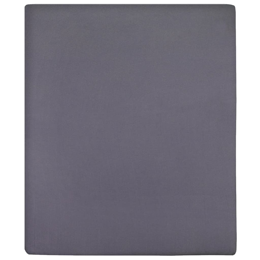vidaXL Prześcieradła, 2 szt., antracyt, 160x200 cm, dżersej bawełniany