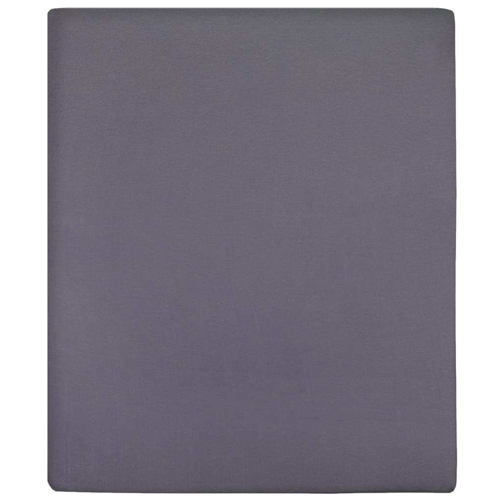vidaXL Prześcieradło, antracytowe, 180x200 cm, dżersej bawełniany