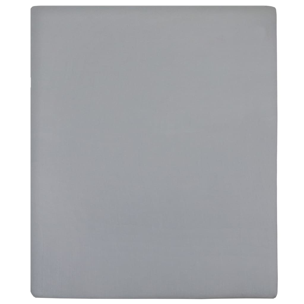 vidaXL Prześcieradła, 2 szt., szare, 140x200 cm, dżersej bawełniany