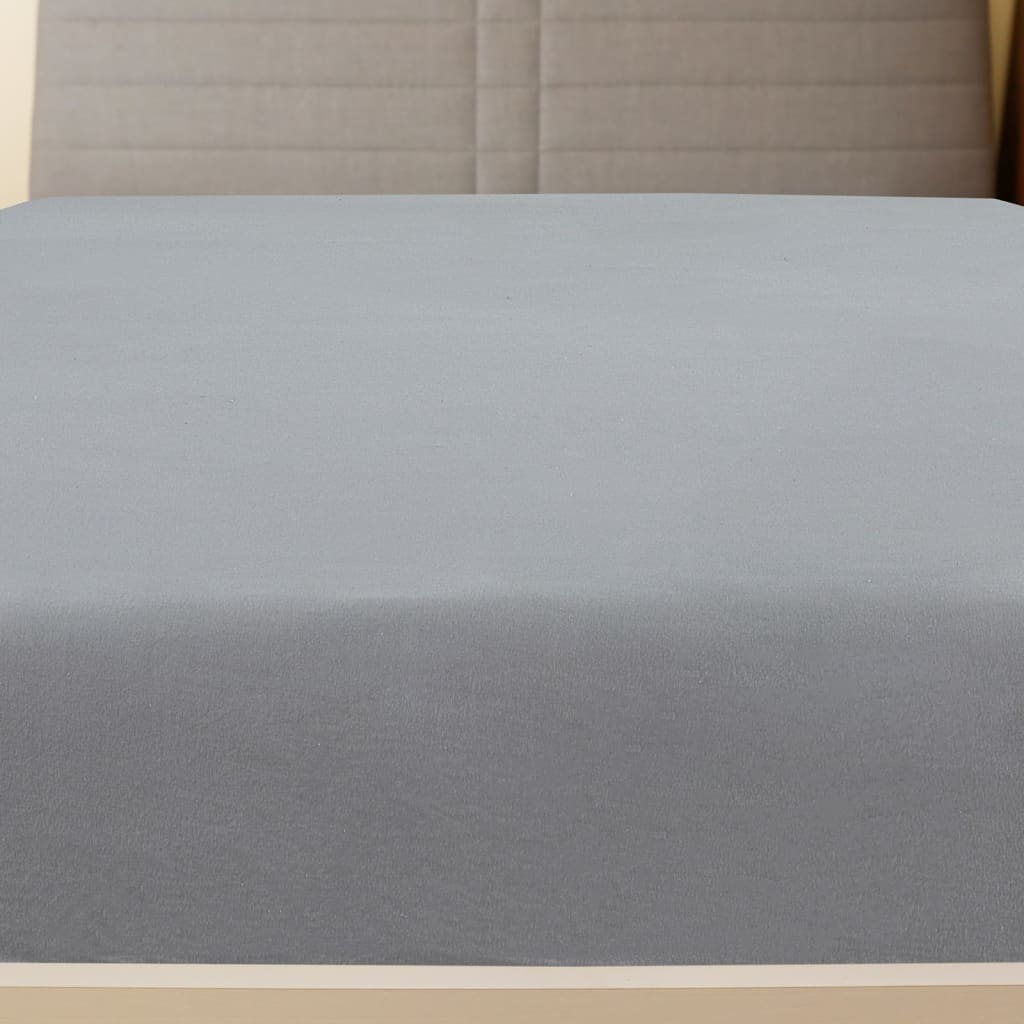 vidaXL Prześcieradła, 2 szt., szare, 160x200 cm, dżersej bawełniany