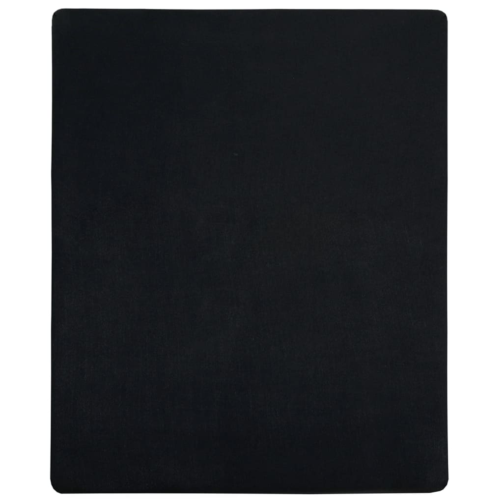 vidaXL Prześcieradło, czarne, 90x200 cm, dżersej bawełniany
