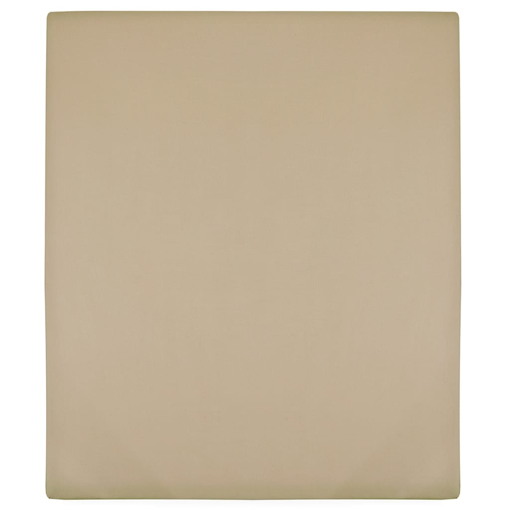vidaXL Prześcieradło, taupe, 90x200 cm, dżersej bawełniany