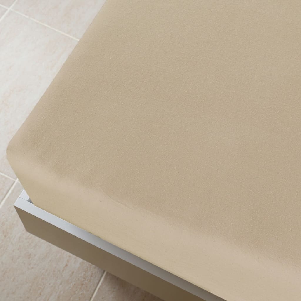 vidaXL Prześcieradła, 2 szt., taupe, 90x200 cm, dżersej bawełniany