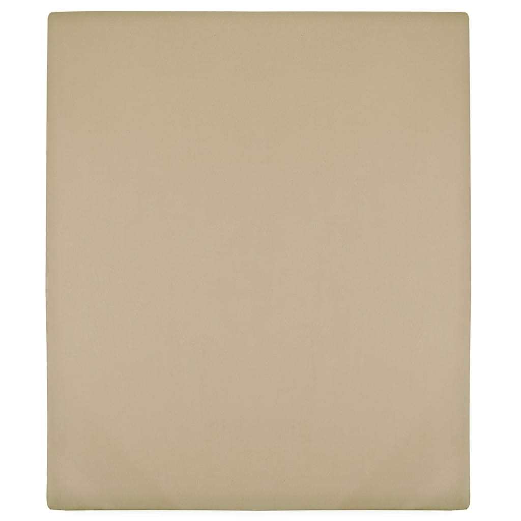 vidaXL Prześcieradło, taupe, 100x200 cm, dżersej bawełniany