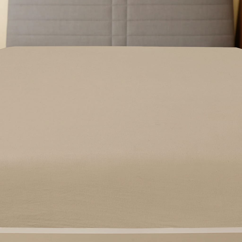 vidaXL Prześcieradła, 2 szt., taupe, 160x200 cm, dżersej bawełniany