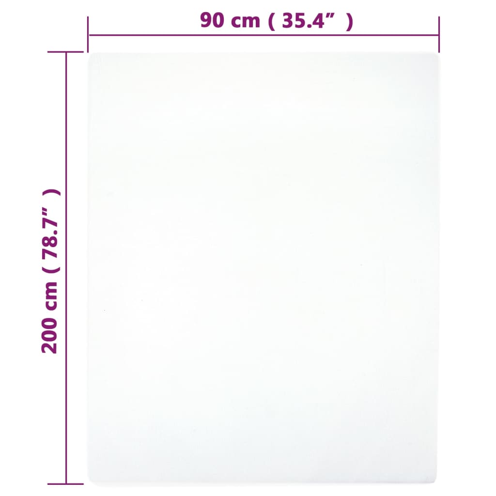 vidaXL Prześcieradła, 2 szt., białe, 90x200 cm, dżersej bawełniany