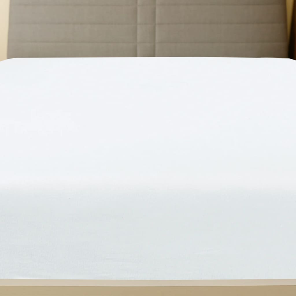 vidaXL Prześcieradło, białe, 100x200 cm, dżersej bawełniany
