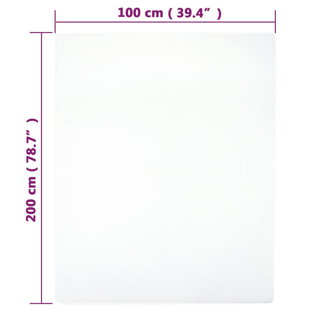 vidaXL Prześcieradła, 2 szt., białe, 100x200 cm, dżersej bawełniany