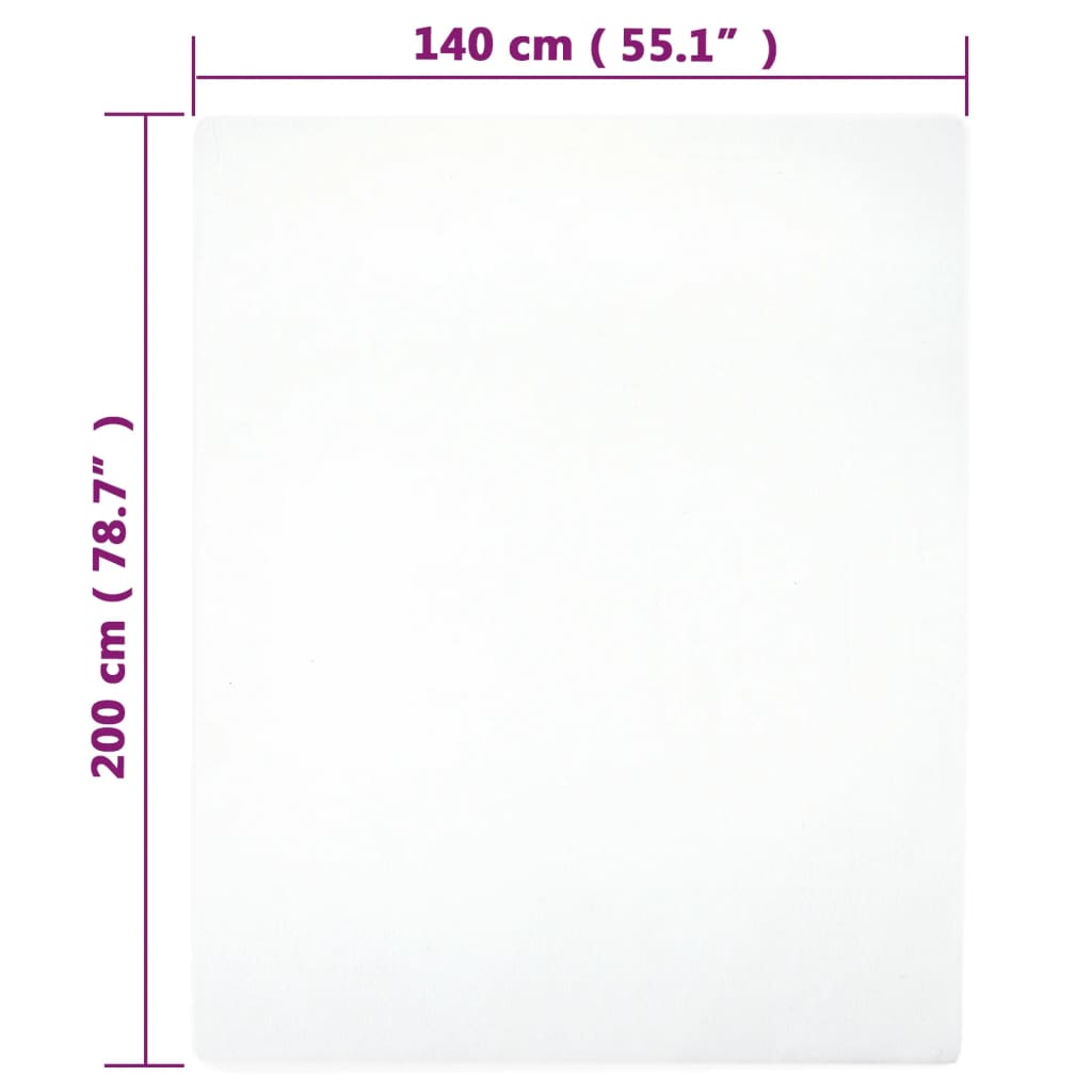 vidaXL Prześcieradło, białe, 140x200 cm, dżersej bawełniany
