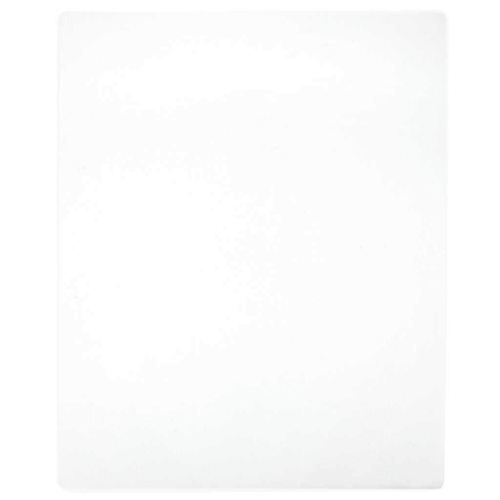 vidaXL Prześcieradło, białe, 160x200 cm, dżersej bawełniany