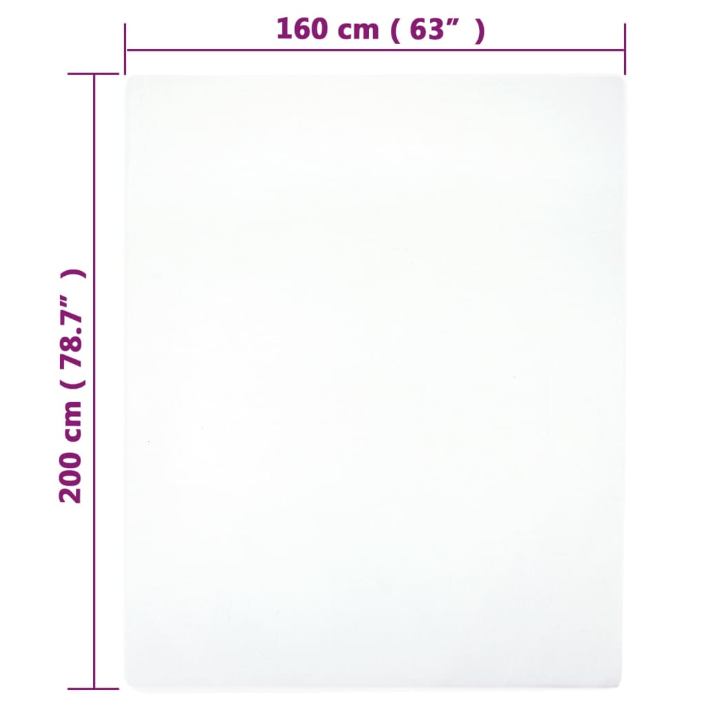 vidaXL Prześcieradła, 2 szt., białe, 160x200 cm, dżersej bawełniany