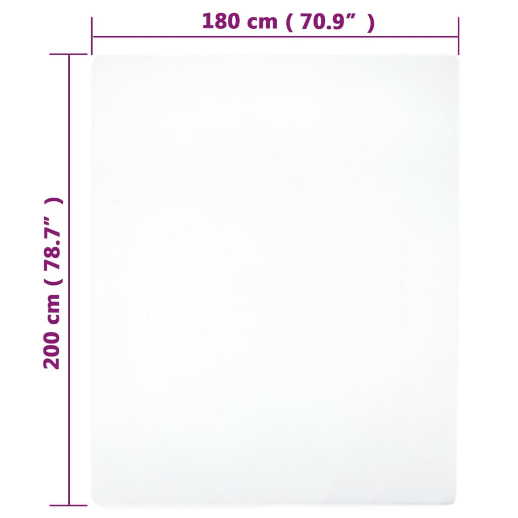 vidaXL Prześcieradło, białe, 180x200 cm, dżersej bawełniany