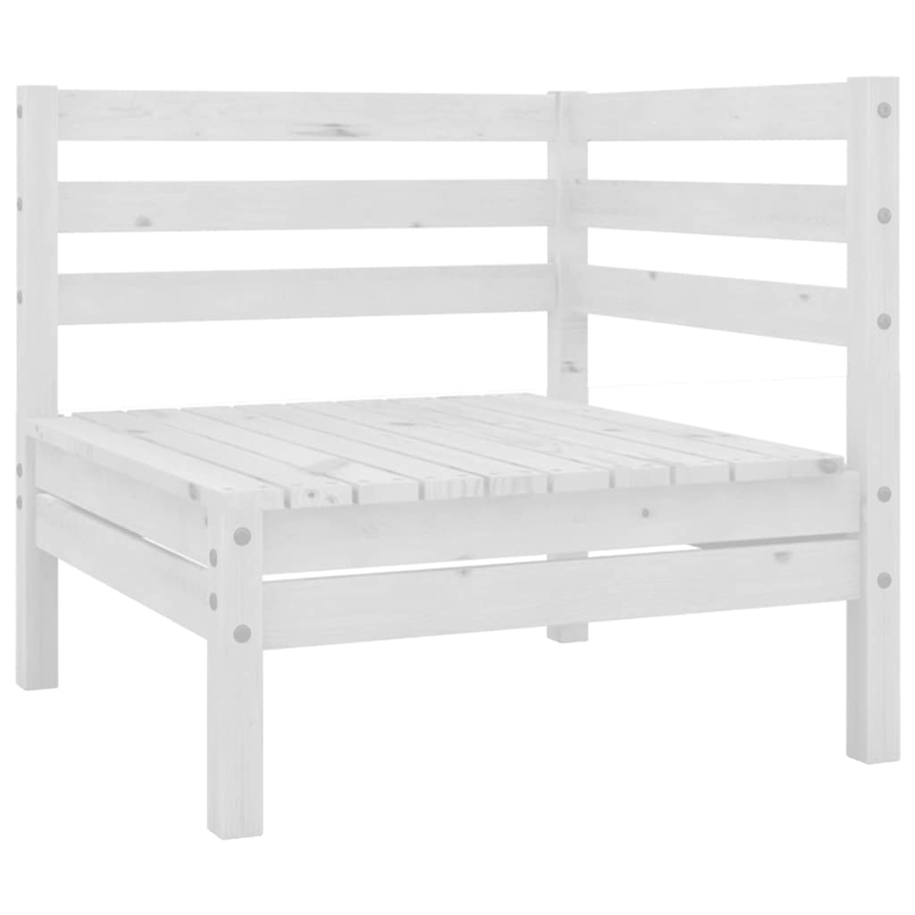 vidaXL Ogrodowa sofa narożna, biała, lite drewno sosnowe