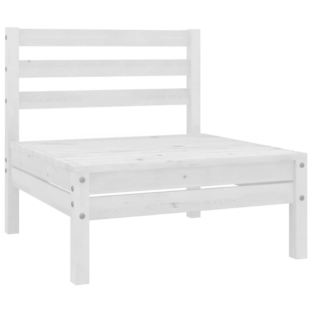 vidaXL Ogrodowa sofa środkowa, biała, lite drewno sosnowe