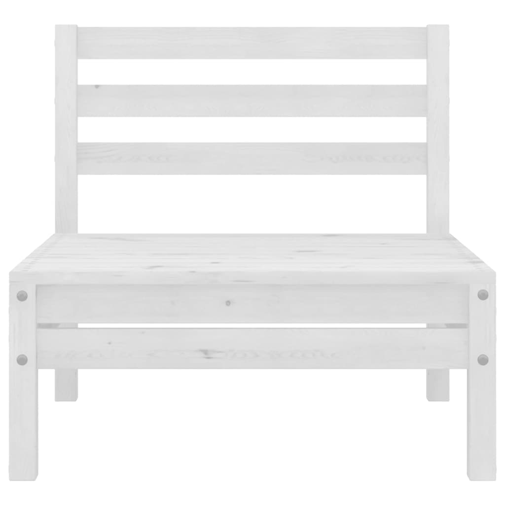 vidaXL Ogrodowa sofa środkowa, biała, lite drewno sosnowe