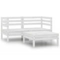 vidaXL 3-cz. zestaw wypoczynkowy do ogrodu, drewno sosnowe, biały