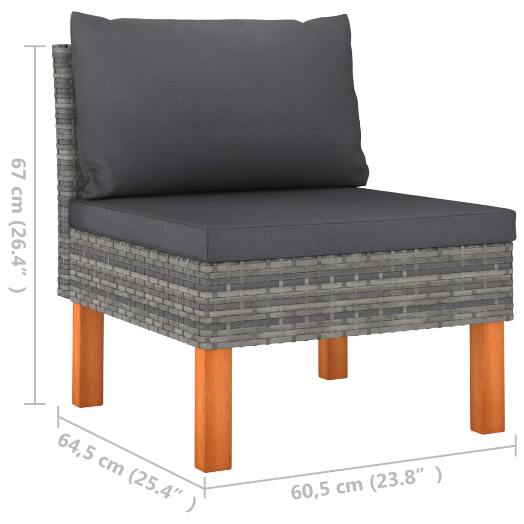 vidaXL 10-cz. zestaw wypoczynkowy do ogrodu, rattan PE i eukaliptus