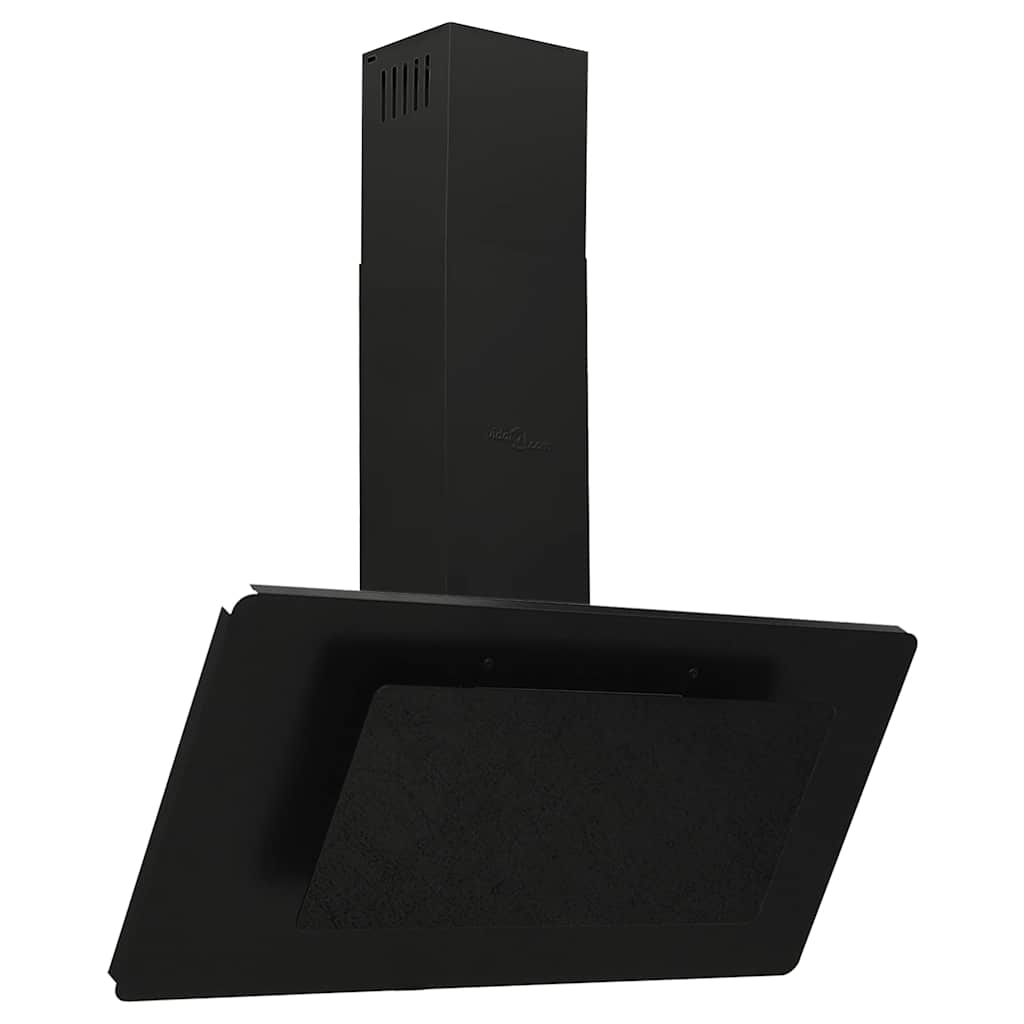 vidaXL Okap kuchenny, 90 cm, stal nierdzewna i hartowane szkło, czarny