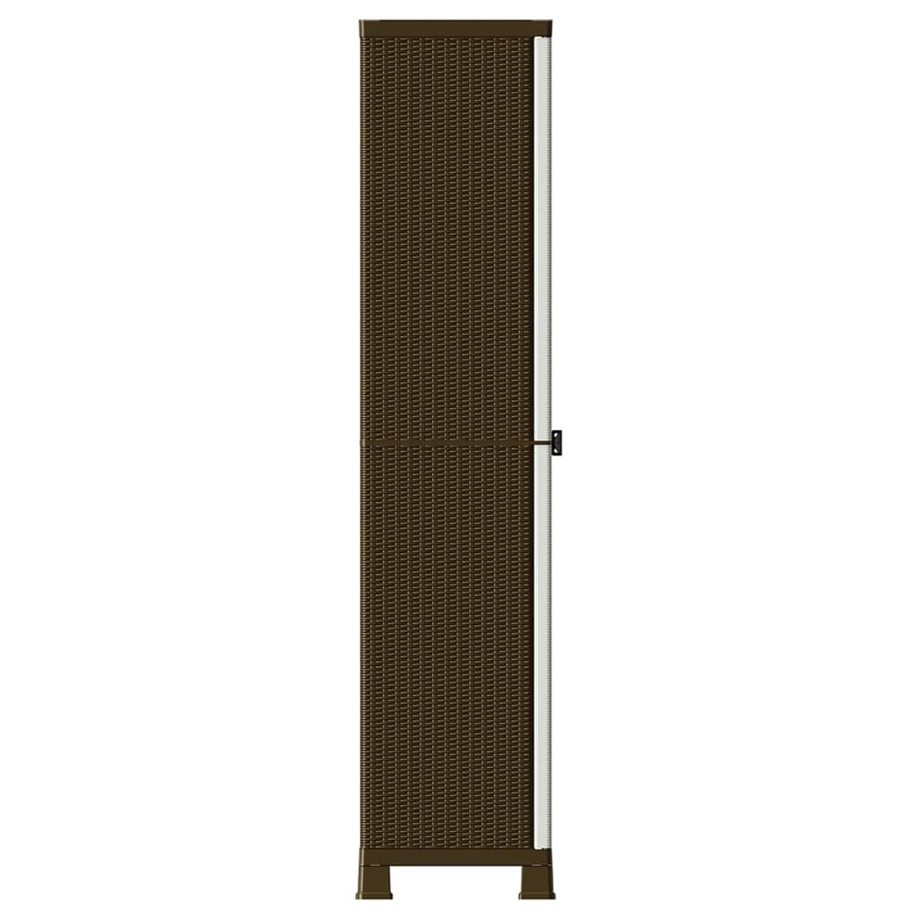 vidaXL Szafka plastikowa, 68x39x171,5 cm, motyw rattanu