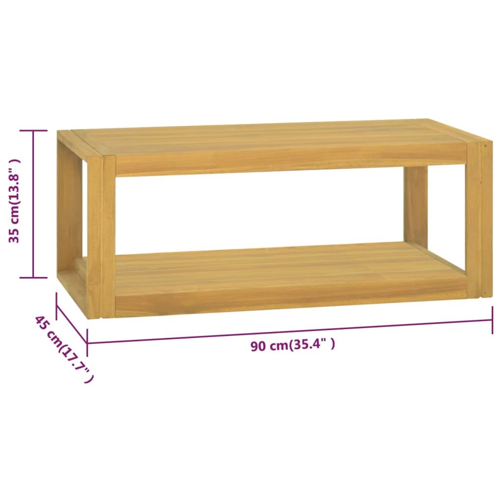 vidaXL Łazienkowa półka ścienna, 90x45x35 cm, lite drewno tekowe