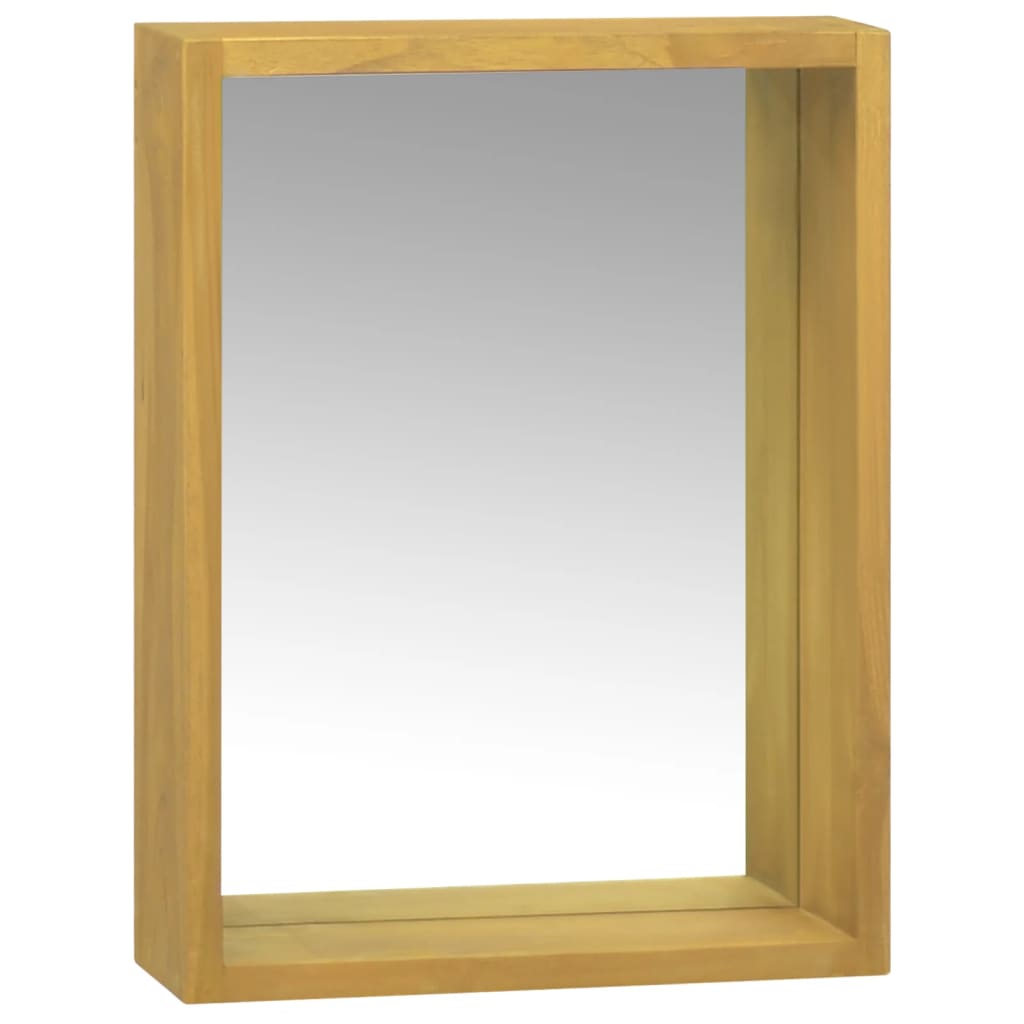 vidaLXL Szafka z lustrem, 30x10x40 cm, lite drewno tekowe