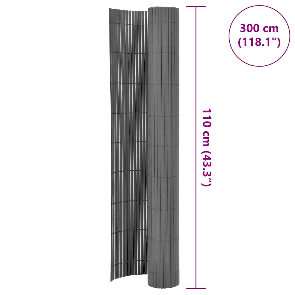vidaXL Ogrodzenie dwustronne, 110 x 300 cm, szare