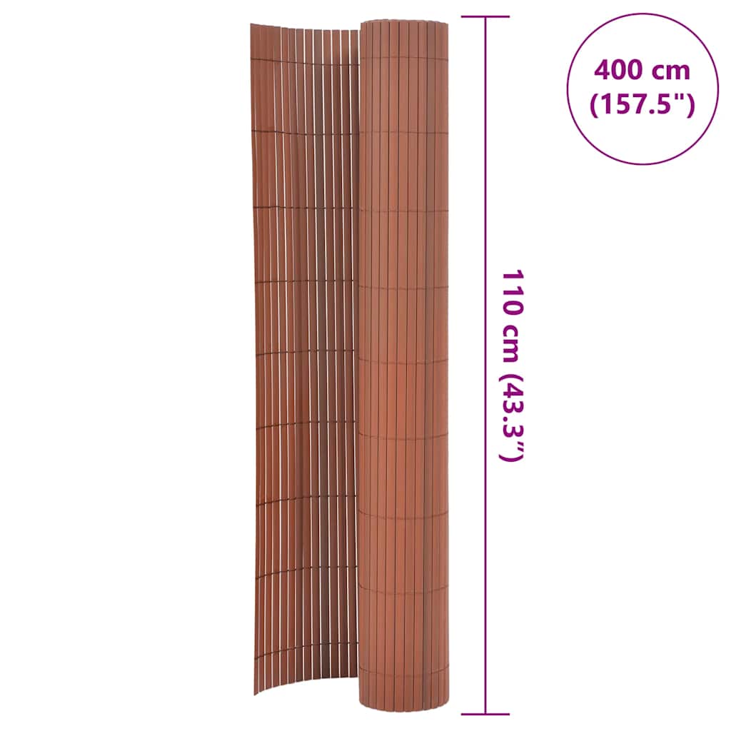 vidaXL Ogrodzenie dwustronne, 110 x 400 cm, brązowe