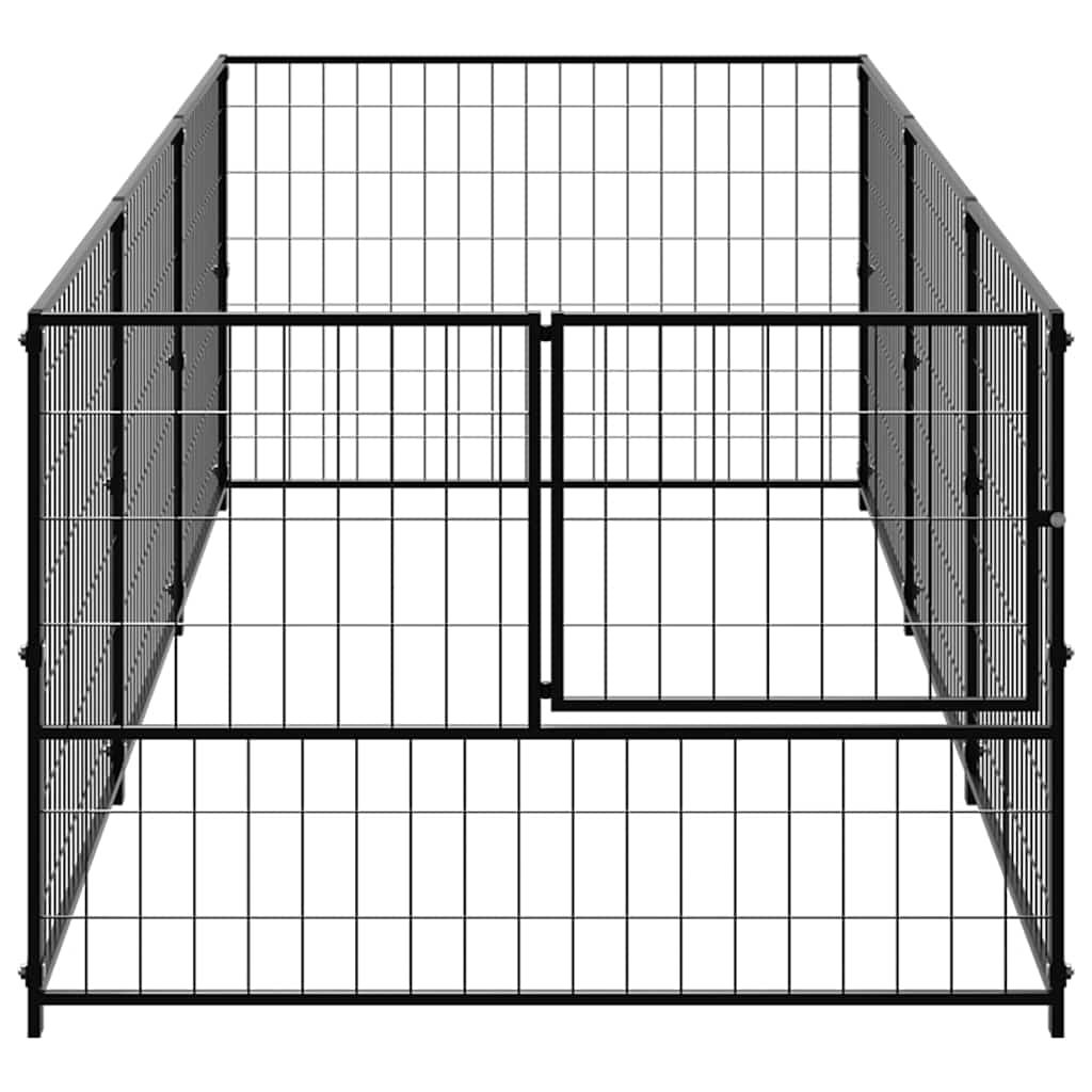 vidaXL Kojec dla psa, czarny, 3 m², stalowy