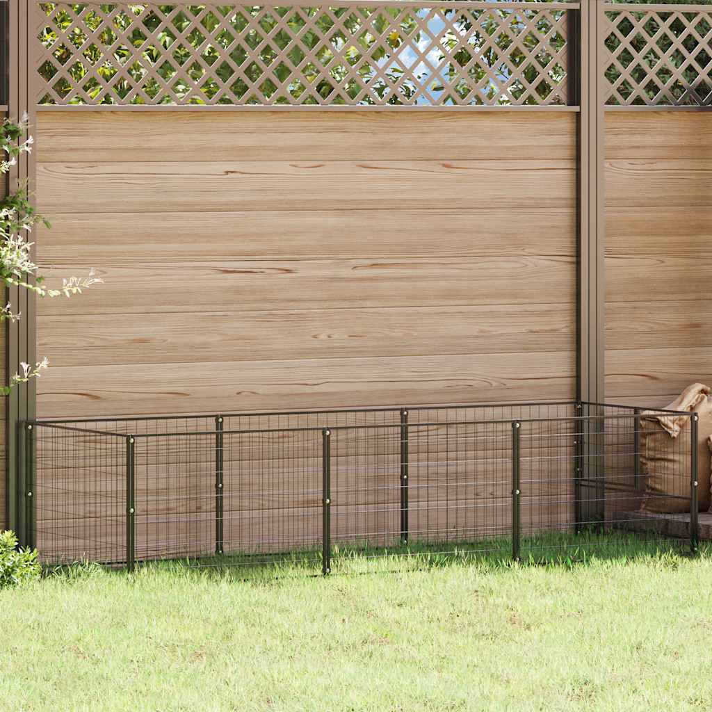 vidaXL Kojec dla psa, czarny, 3 m², stalowy