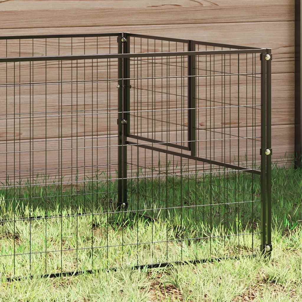 vidaXL Kojec dla psa, czarny, 4 m², stalowy