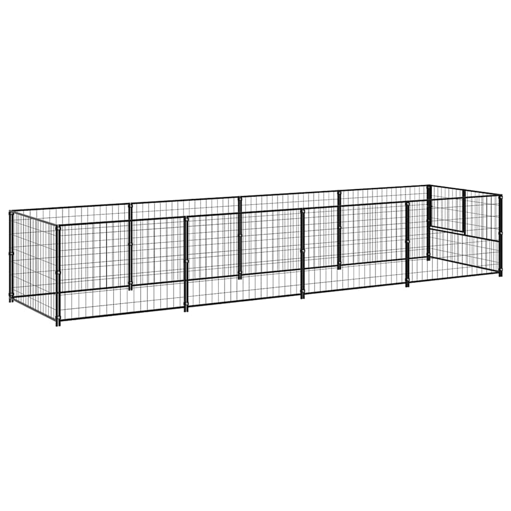 vidaXL Kojec dla psa, czarny, 4 m², stalowy